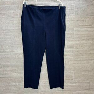 Chico's Navy Blue Pullup Ankle Leg Cropped Pants Size 12R